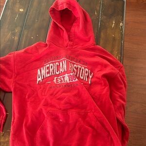 American History Red Hoodie for Men